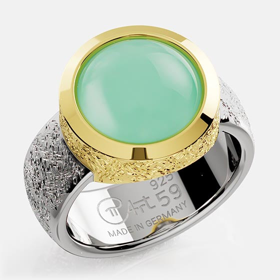 Chrysoprase bague ovale