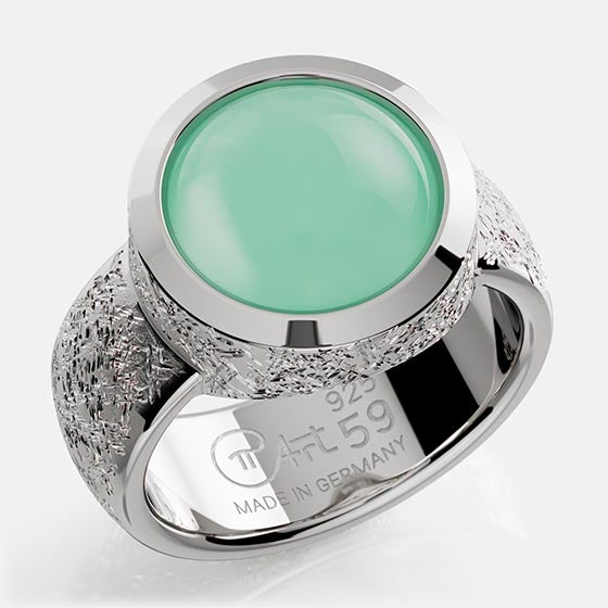 Chrysoprase bague ovale