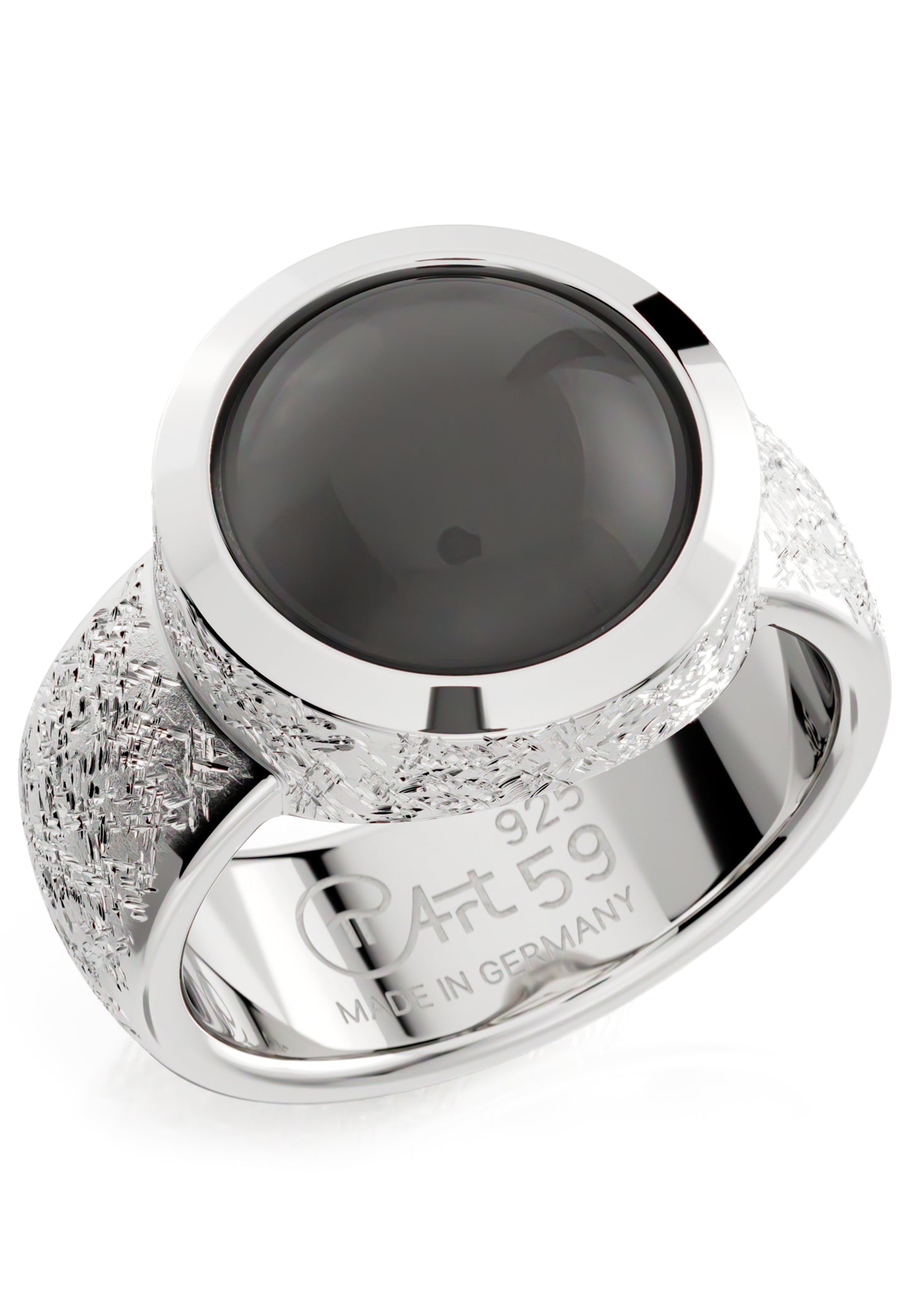 Bague Ovalis Pierre de Lune Anthracite