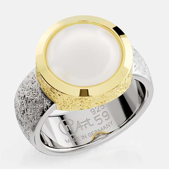 Bague Ovalis Pierre de Lune Blanc