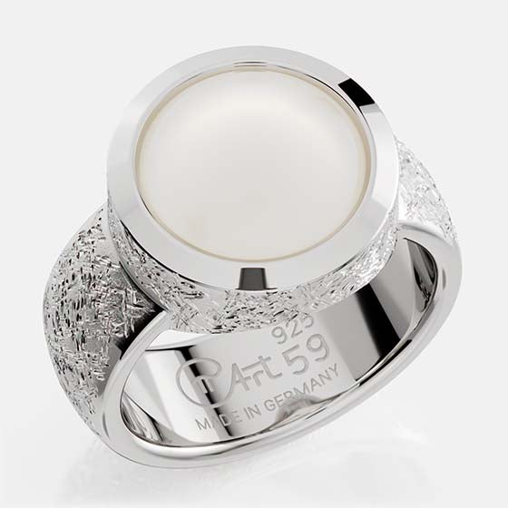 Bague Ovalis Pierre de Lune Blanc