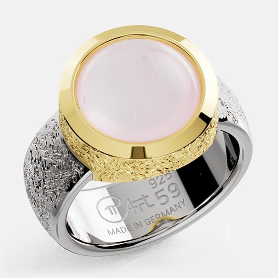 Bague Ovalis quartz rose